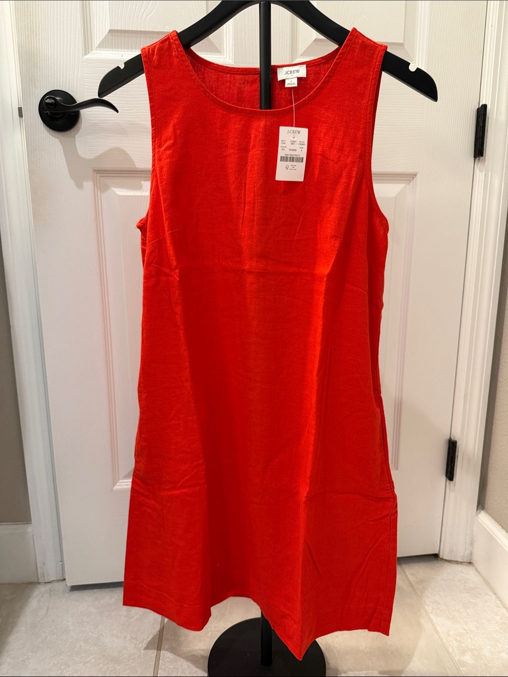 J. Crew Bright Red Sleeveless Shift Dress